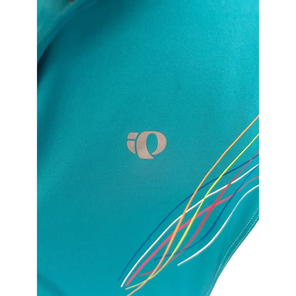 Pearl Izumi Womens Cycling Jersey L Teal Black Graphic Zip Back Pockets Sportcor - Picture 6 of 10